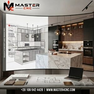 Sketch up كورس تصميم المطابخ والدريسنج